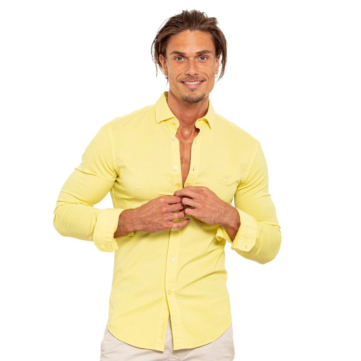New Eight X Frog Stretch Button Down Shirt In Yellow